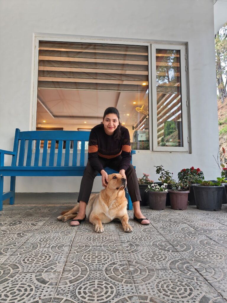 Kajal and Mojo the Labrador